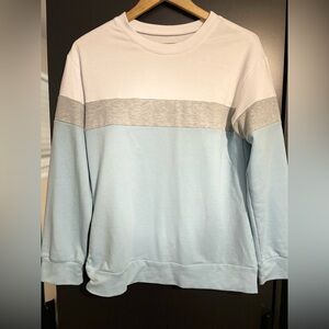 NWOT Women’s White and Light Blue Long Sleeve Shirt